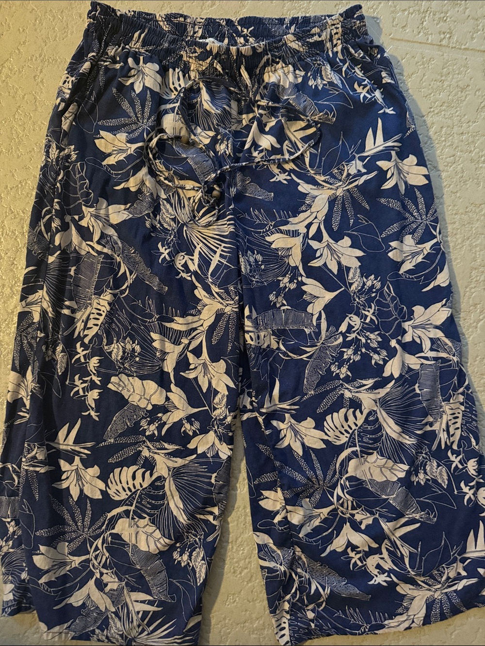 Panama Jack Navy & Tan Tropical Wide Leg Pants